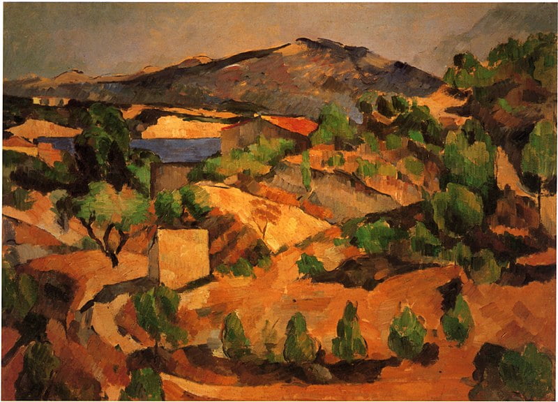 Paul Cézanne, Berge in der Provence, bloc tecnne
